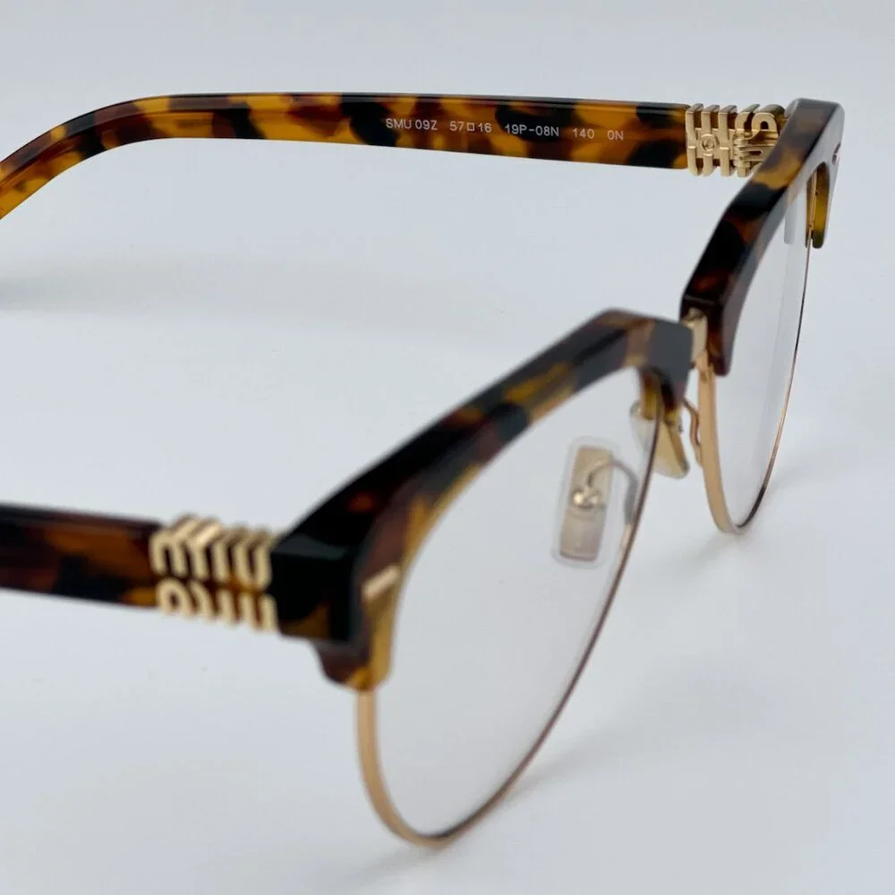 Miu Miu MU09ZS 19P08N BRAND NEW Eyeglasses Cork Trotoise Clear Blue Light Filter